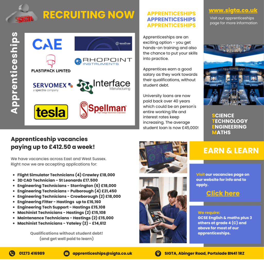 New tech apprenticeship vacancies from SIGTA - Apprenticeships and ...