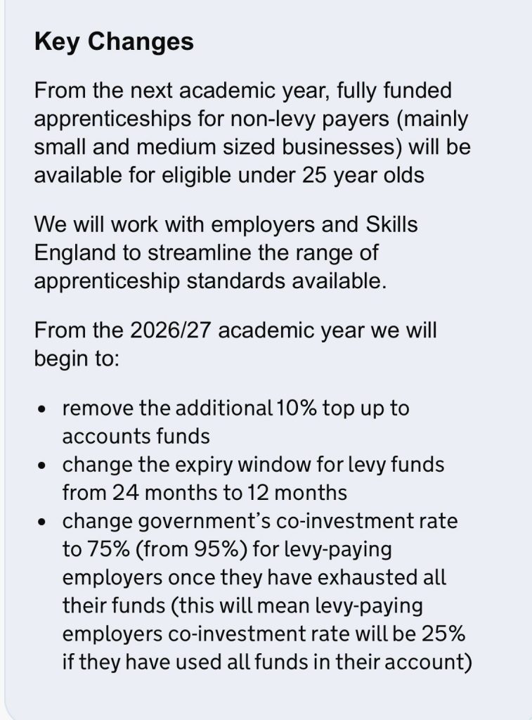 More info on updates to apprenticeship funding 1